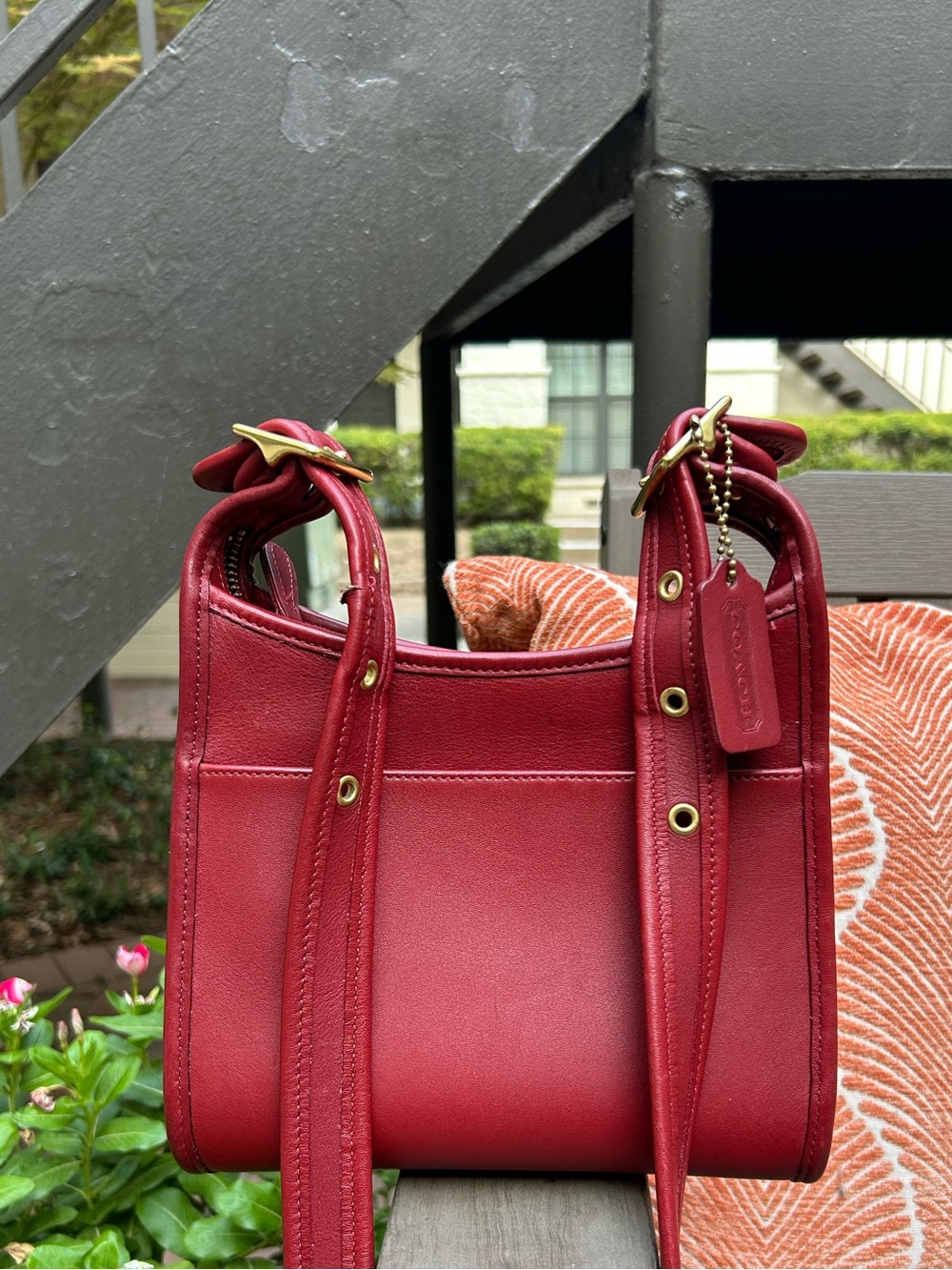 Vintage Red Coach Legacy Crossbody Bag #9997